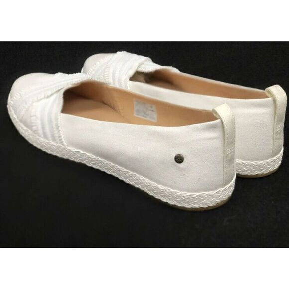 UGG Australia Women's Sz 6.5 Ynez White Shoes 1092238 Flats Canvas Slip On NEW - Picture 7 of 10